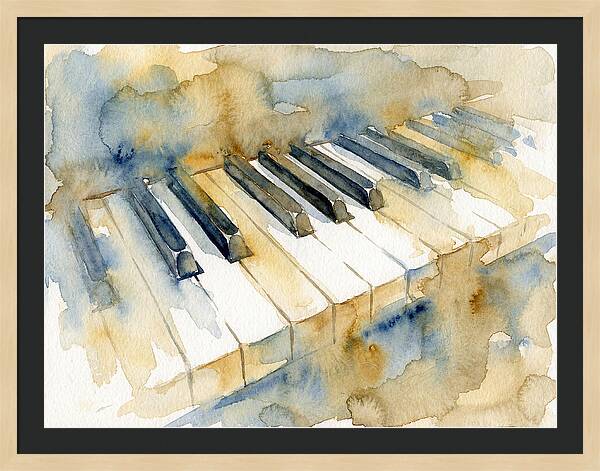 Piano Keys In Watercolor