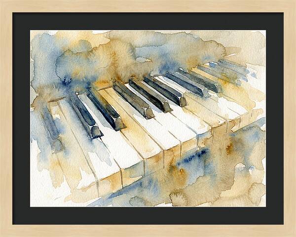 Piano Keys In Watercolor