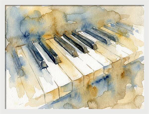 Piano Keys In Watercolor