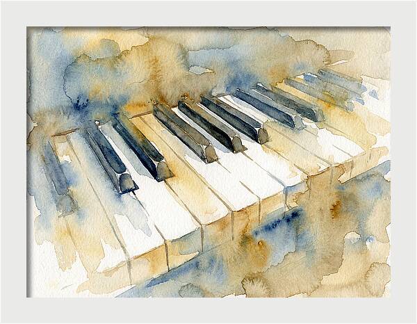 Piano Keys In Watercolor