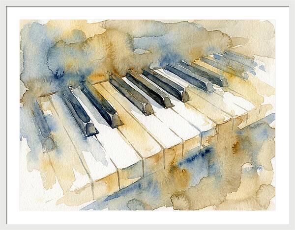 Piano Keys In Watercolor