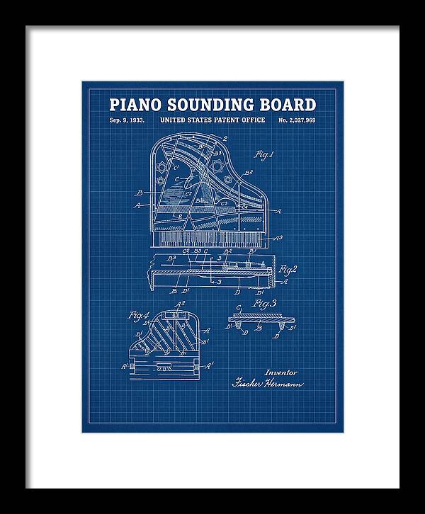 Piano Sounding Board Blueprint Patent Us2027969a