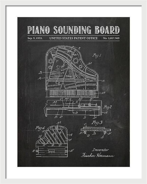 Piano Sounding Board Chalkboard Patent Us2027969a