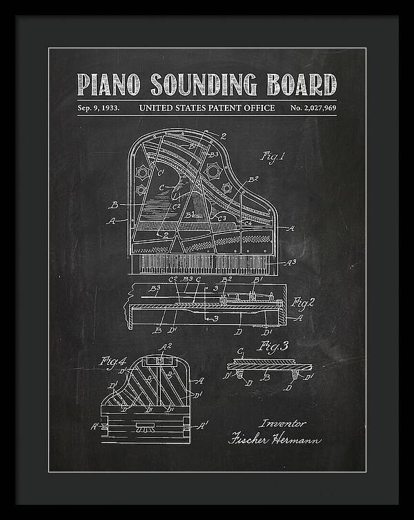 Piano Sounding Board Chalkboard Patent Us2027969a