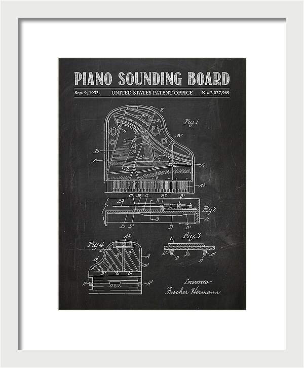 Piano Sounding Board Chalkboard Patent Us2027969a