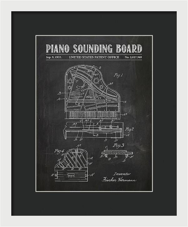 Piano Sounding Board Chalkboard Patent Us2027969a