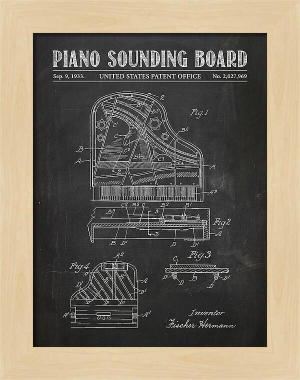 Piano Sounding Board Chalkboard Patent Us2027969a