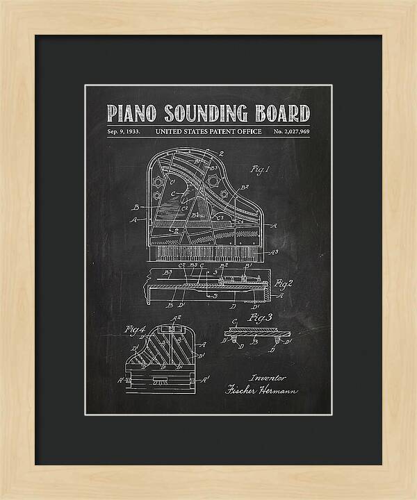 Piano Sounding Board Chalkboard Patent Us2027969a