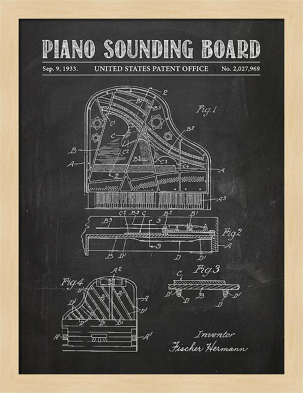 Piano Sounding Board Chalkboard Patent Us2027969a