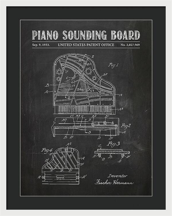 Piano Sounding Board Chalkboard Patent Us2027969a
