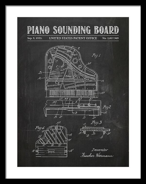 Piano Sounding Board Chalkboard Patent Us2027969a