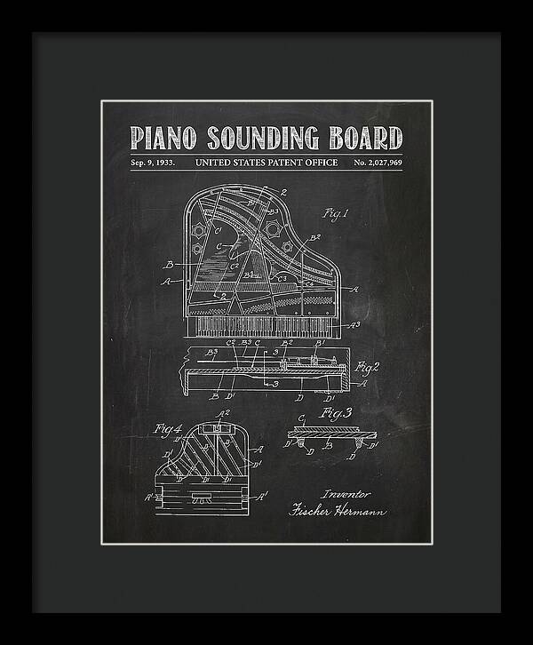 Piano Sounding Board Chalkboard Patent Us2027969a