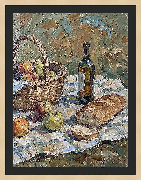 Picnic Scene In Palette Knife Style