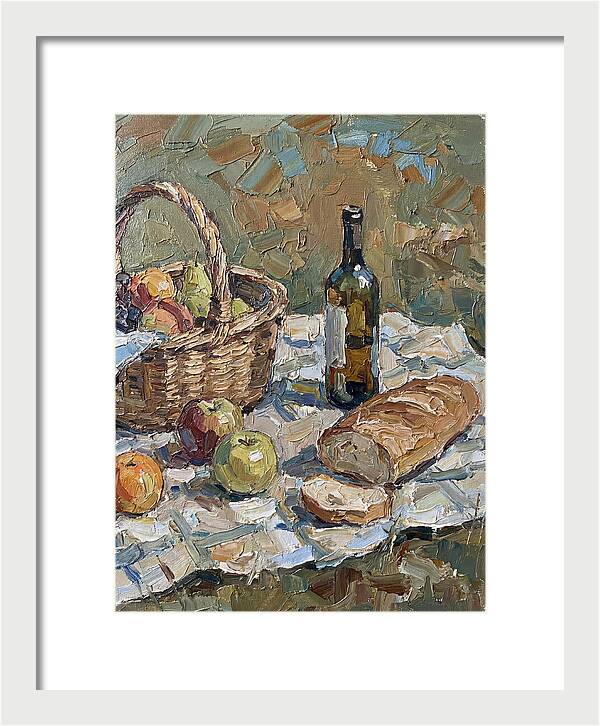 Picnic Scene In Palette Knife Style