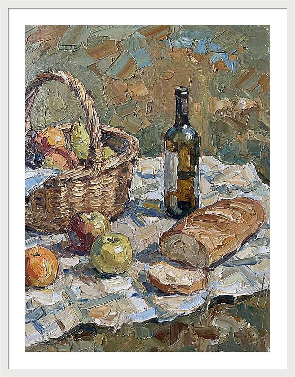 Picnic Scene In Palette Knife Style