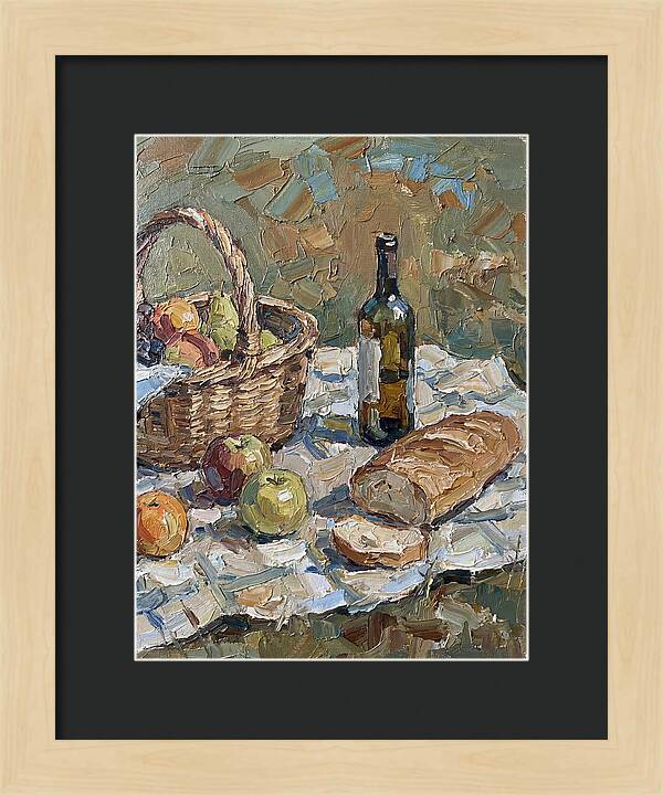 Picnic Scene In Palette Knife Style