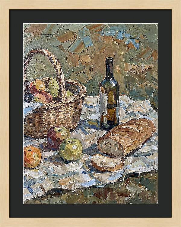 Picnic Scene In Palette Knife Style