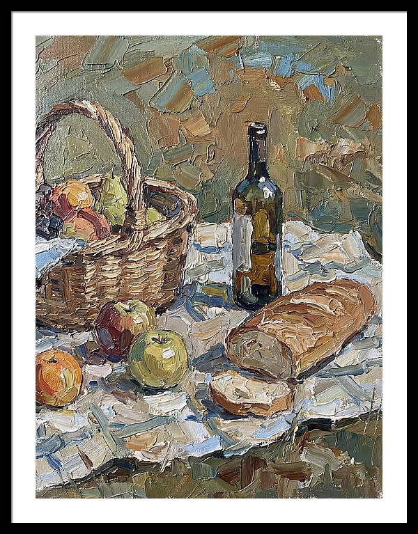 Picnic Scene In Palette Knife Style