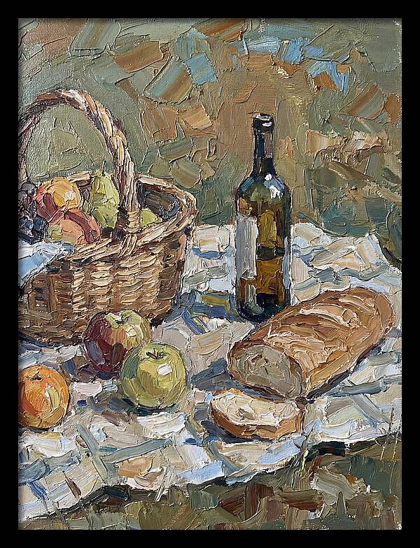 Picnic Scene In Palette Knife Style
