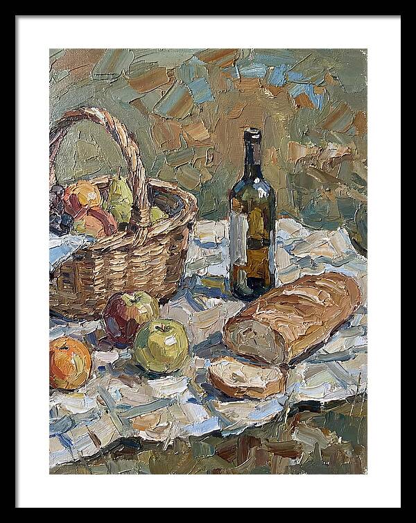 Picnic Scene In Palette Knife Style
