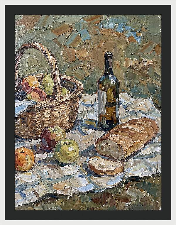 Picnic Scene In Palette Knife Style