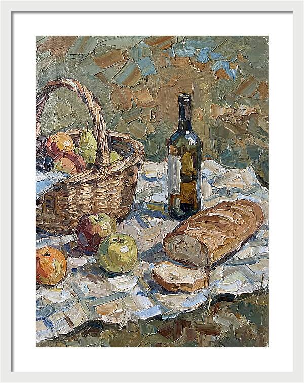 Picnic Scene In Palette Knife Style