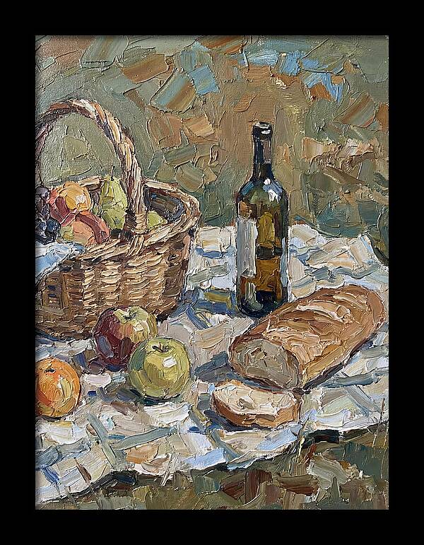 Picnic Scene In Palette Knife Style