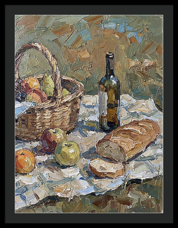 Picnic Scene In Palette Knife Style