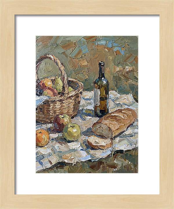 Picnic Scene In Palette Knife Style