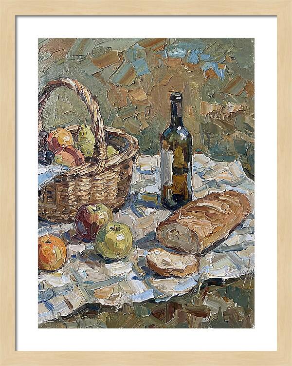 Picnic Scene In Palette Knife Style