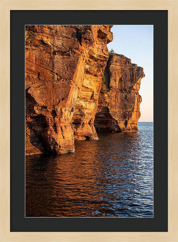 Pictured Rocks Cliffs At Sunset