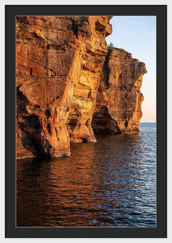 Pictured Rocks Cliffs At Sunset