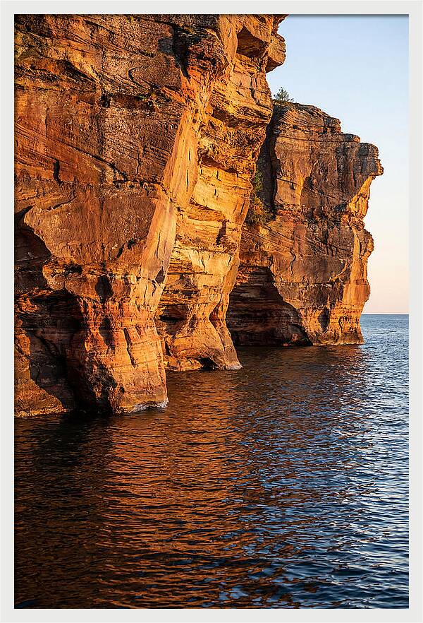 Pictured Rocks Cliffs At Sunset