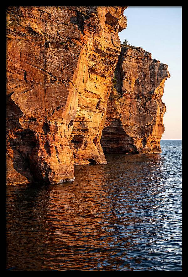 Pictured Rocks Cliffs At Sunset