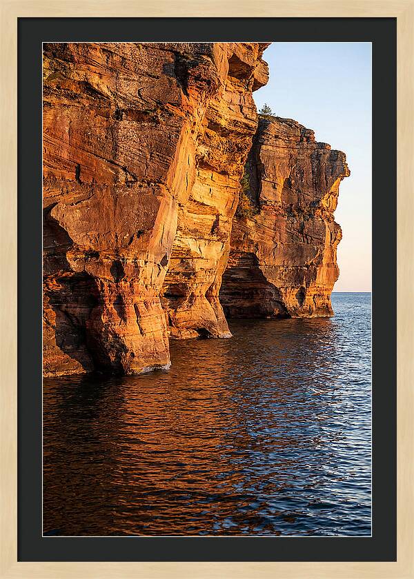 Pictured Rocks Cliffs At Sunset