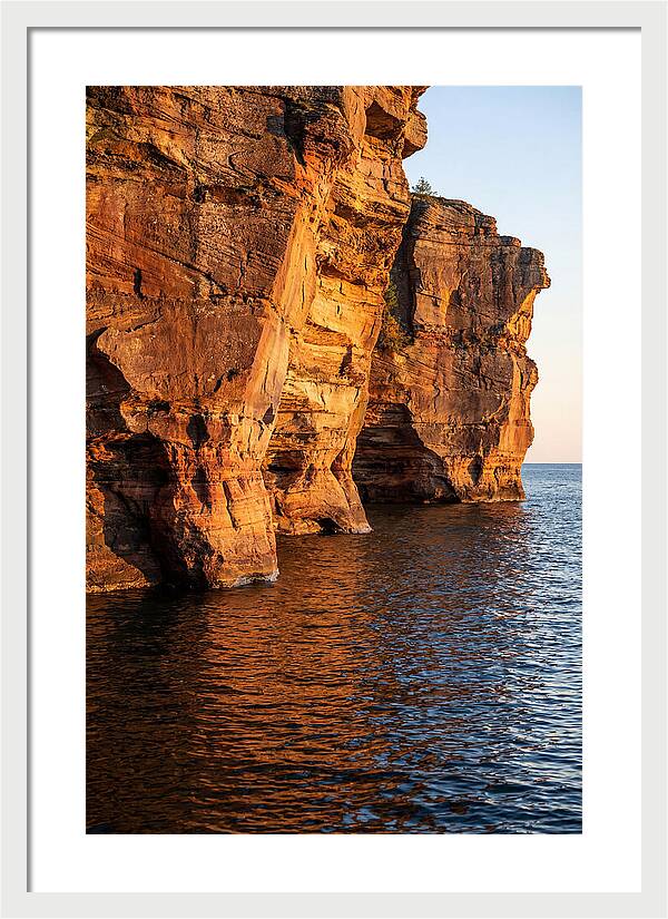 Pictured Rocks Cliffs At Sunset