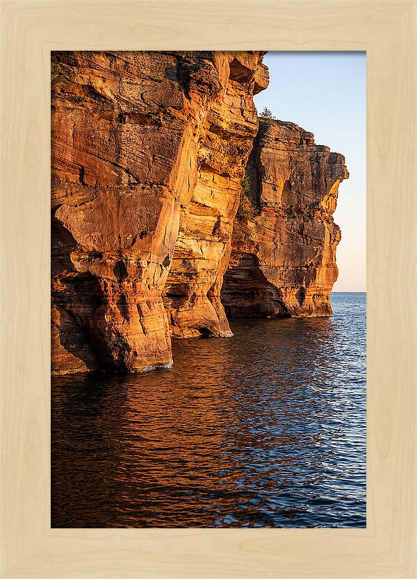 Pictured Rocks Cliffs At Sunset
