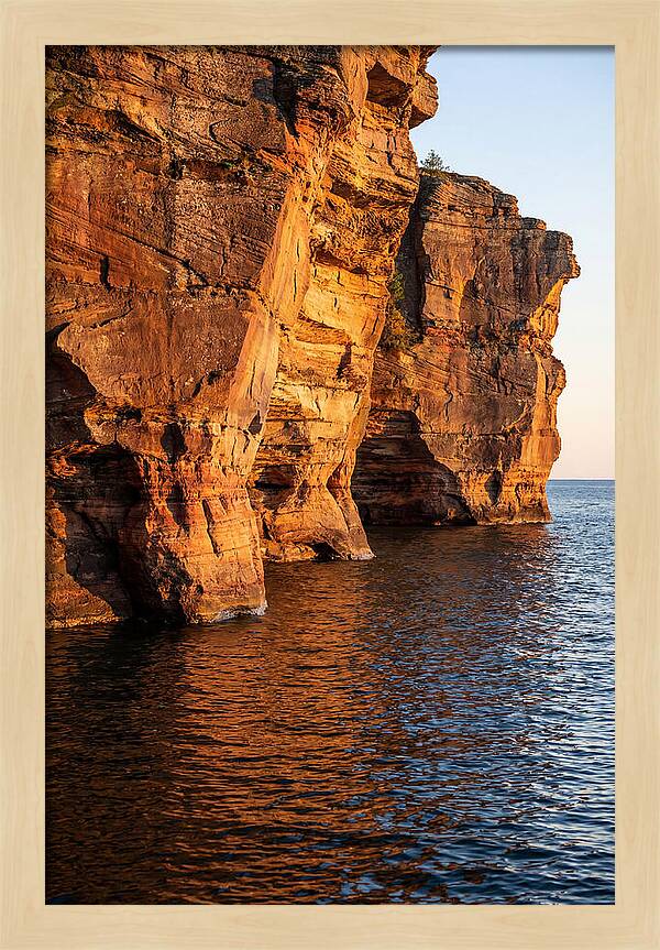 Pictured Rocks Cliffs At Sunset