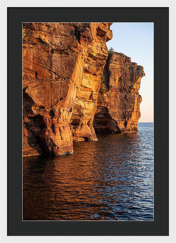 Pictured Rocks Cliffs At Sunset