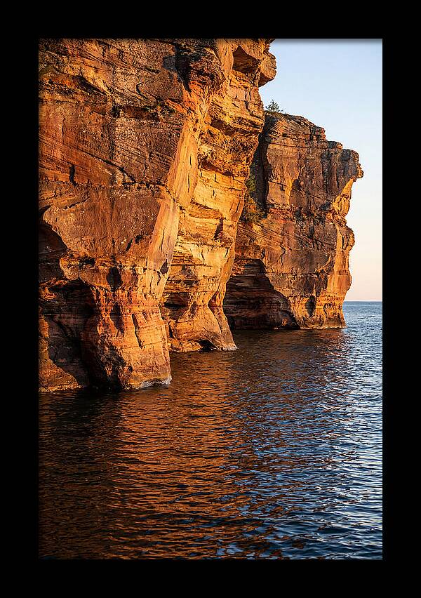Pictured Rocks Cliffs At Sunset
