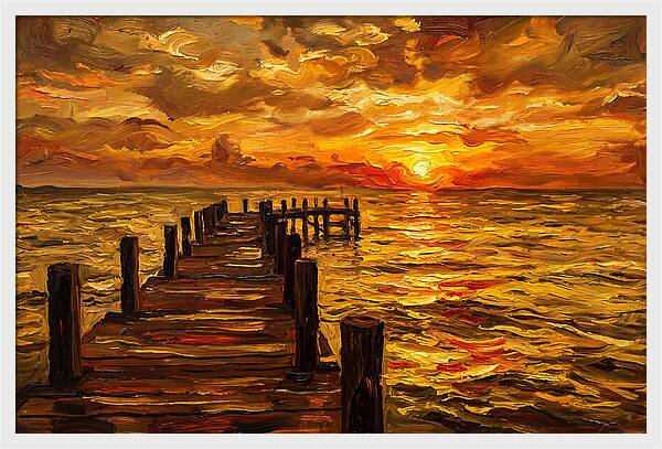 Pier At Sunset Glow