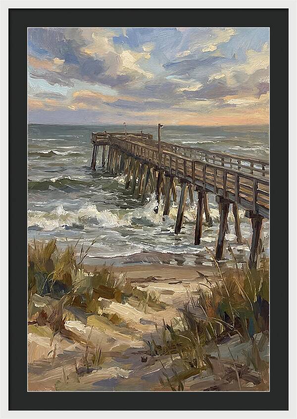 Pier Overlooking Turbulent Waves
