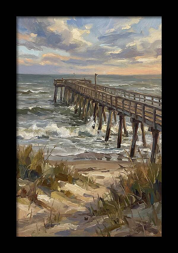 Pier Overlooking Turbulent Waves