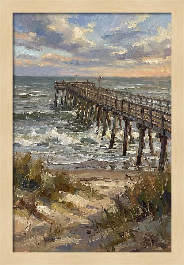 Pier Overlooking Turbulent Waves