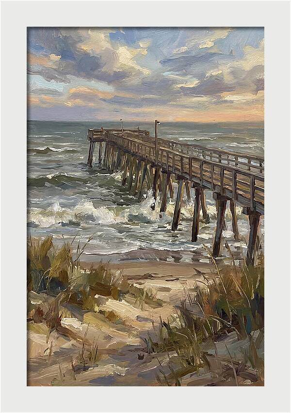 Pier Overlooking Turbulent Waves