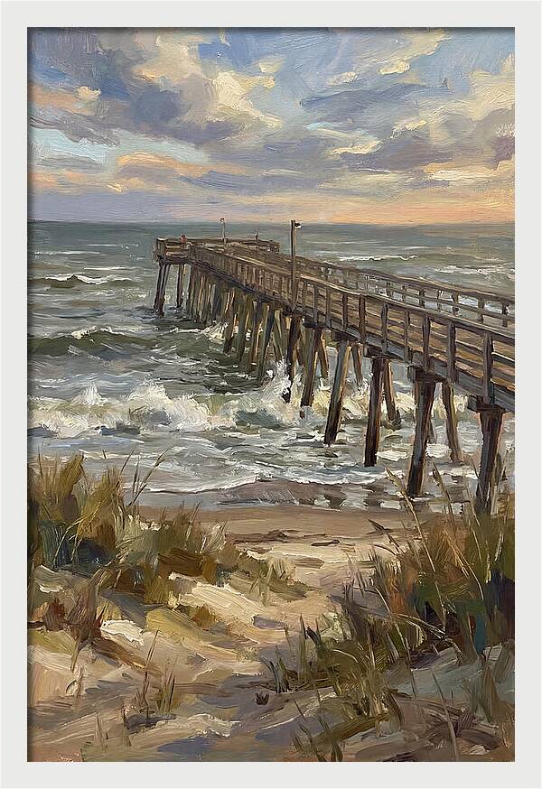 Pier Overlooking Turbulent Waves