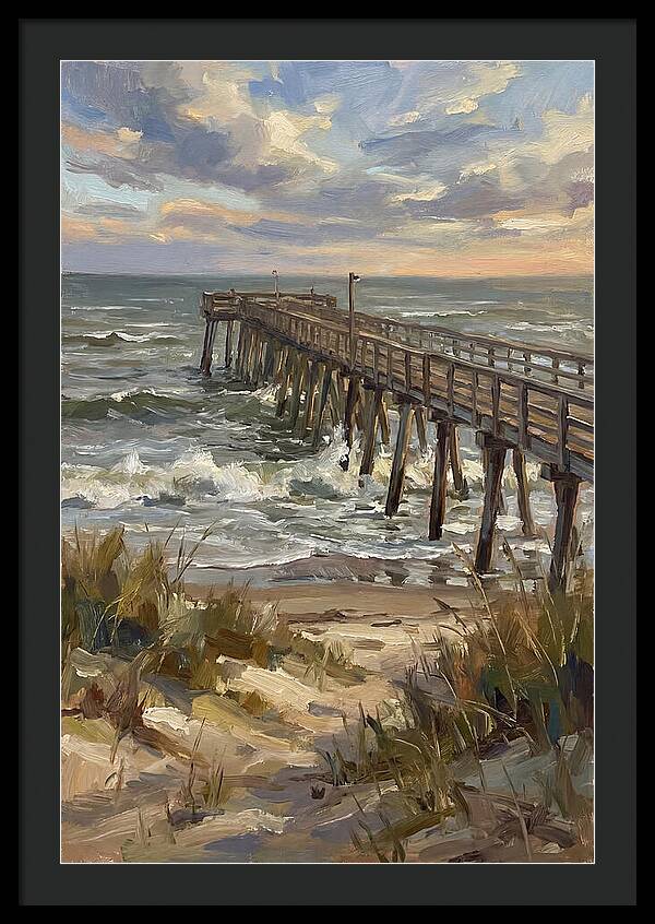 Pier Overlooking Turbulent Waves