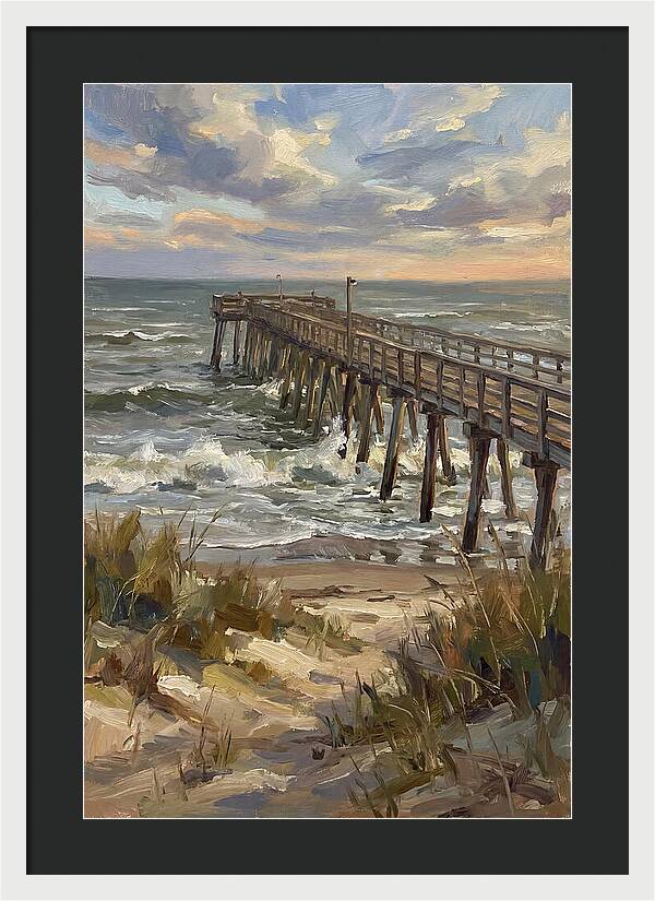 Pier Overlooking Turbulent Waves