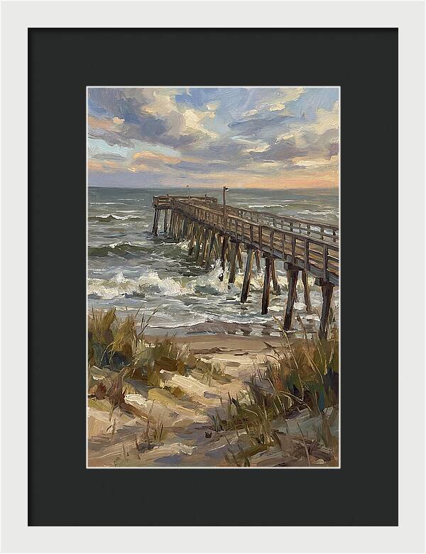 Pier Overlooking Turbulent Waves