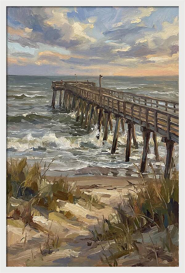Pier Overlooking Turbulent Waves